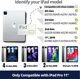 Чохол WIWU з клавіатурою для iPad Pro 11" з інтелектуальною клавіатурою, Bluetooth, магнітний, знімний, бездротова клавіатура - мініатюра 5