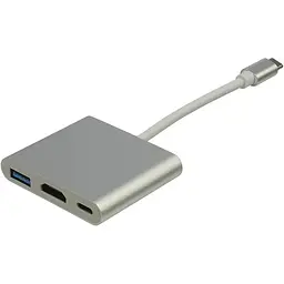 Мульти адаптер хаб Type-CHDMI + USB3.0 + Type-C білий