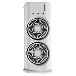Акумуляторний настільний вентилятор Spray Fan 2in1 подвійний  Вітродуйка з підсвічуванням та зволоженням Білий
