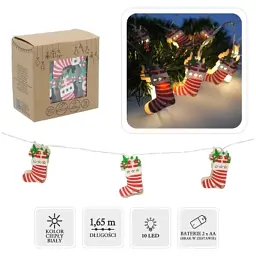 Гірлянда Chomik Шкарпетка новорічна 1.65 м 10 LED Теплий білий (5900779854093) - мініатюра 8