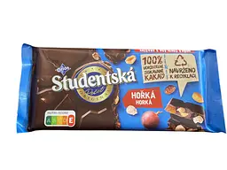 Чорний шоколад Orion Studentska з арахісом і родзинками 170 г (8593893783072)