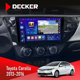 Штатна магнітола Toyota Corolla 2013-2016 Decker D10-009 4x64, DSP, 4G, 2k Decker (НФ-00008439)
