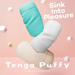 Мастурбатор Tenga Puffy Latte Brown м'який у силіконовому корпусі, 14.5х4.5 см (бежевий) - мініатюра 6