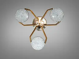 Стельова LED люстра Diasha 9358/3GD золота з димером і пультом 52 см - мініатюра 2
