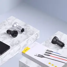 Автомобільний зарядний пристрій Baseus 2USB + Cable Type-C TZCCBX-C0G Black - мініатюра 6