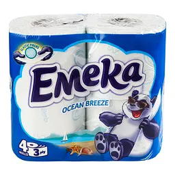 Тришаровий туалетний папір Emeka Ocean Breeze Океанський бриз 4 рулони (75743) - мініатюра 2