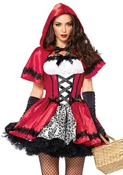 Еротичний костюм Червоної шапочки Leg Avenue Gothic Red Riding Hood XL, сукня, накидка - мініатюра 1