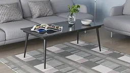 Стіл журнальний трансформер Dandi Small Ferrum-decor 45x120(160)x70 Чорний метал ДСП Сосна Кембра 16 мм (FRD-106794) - мініатюра 4