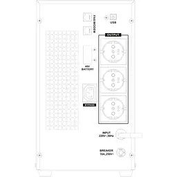 Джерело безперебійного живлення [ДБЖ] SVC SL-3KL-LCD 3000VA [108210] - мініатюра 4