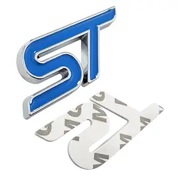 Емблема напис ST для Ford синя 82х35 мм метал (на скотчі) - мініатюра 2