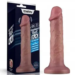 Реалістичний вібратор Vibrating Dual Density Power Cock 8'' тілесний