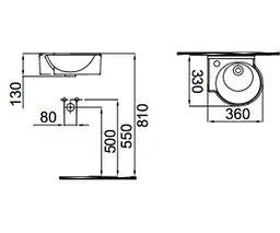 Раковина Idevit Myra Mini 33x36 0201-0367-08 лівий, Червоний - мініатюра 2