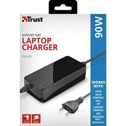 Блок живлення для ноутбука Trust Primo 90W-19V Universal Laptop BLACK (22142_TRUST) - мініатюра 5