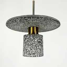 Підвіс Terrazzo Cylinder із сірим бетонним плафоном 30 см в стилі Ар-деко Line.F MJ 162-300 BK - мініатюра 3