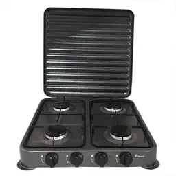 Настільний газовий таганок плита Domotec MS 6604 на 4 конфорки ∙ Сіра - мініатюра 2