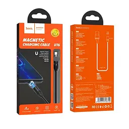 Кабель Hoco U76 Pisces Cable USB to MicroUSB 3A 1,2m Black - мініатюра 2