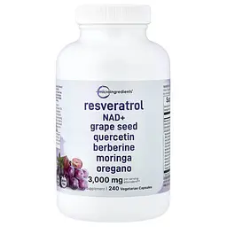 Ресвератрол Resveratrol 240 рослинних капсул Micro Ingredients vit0005018