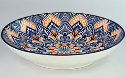 Тарілка, синьо-оранж, 21x4 см "Тригір'я"