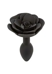 Анальна пробка Calexotics Rose Anal Plug Small, 7.5 см (чорний)