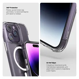 Чехол Apple iPhone 17 Air, Clear MagCase, прозрачный, ударопрочный, магнитный, панель-накладка с поддержкой MagSafe, поддержка беспроводной зарядки MagSafe, защита всего корпуса, TPU+PC, ArmorStandart (ARM86254) - мініатюра 3