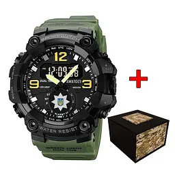 Чоловічий наручний годинник 003 Поліція Army Green-Black Awarder acs0032019