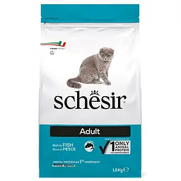 Сухий монопротеїновий корм для котів Schesir Cat Adult Chicken Шезір з рибою 1.5 кг (ШКВР1.5)