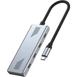Концентратор Gembird USB-C 4-in-1 4xUSB-C 3.2 silver (UHB-CM-U310-C4-01) - мініатюра 3