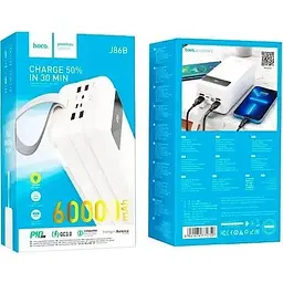 Портативна батарея Hoco J86B Electric 22.5W PD20W QC LCD Lamp 60000 mAh White - мініатюра 2