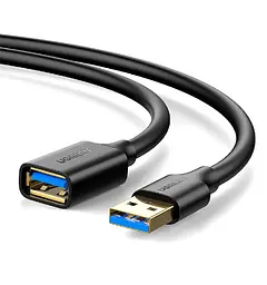 Подовжувач ugreen US129 USB 3.0 Extension Male Cable 2m (Чорний) (UGR-10373)