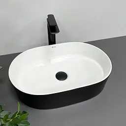 Умивальник VBI Verona 50 black white накладний VBI-011309, Чорний