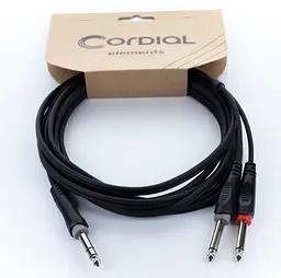 Коммутационный кабель Jack 6,3 stereo — 2x Jack 6,3 mono 1.5м Cordial EY 1,5 VPP - мініатюра 1