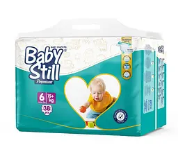 Підгузки дитячі Baby Still XL 6 (15+ кг) Jumbo 38 шт. дихаючі матеріали