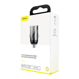 Автомобільний зарядний пристрій Baseus Tiny Star Mini Quick Charge Car Charger USB Port 30W сірий - мініатюра 2
