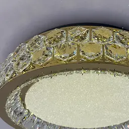 Стильна стельова LED-люстра з кришталем для спальні Linisoln 3218-500 FG золото 140 Вт 50 см до 18 м2 - мініатюра 3