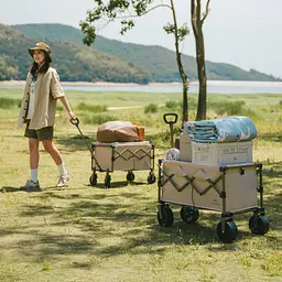 Складаний легкий кемпінговий візочок Naturehike CNK2350JJ012, 50 л, коричневий - мініатюра 2