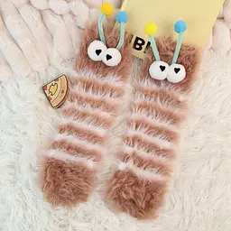 Шкарпетки дитячі смугаста гусінь коричневі One Size 4277