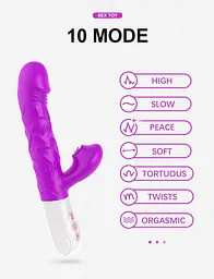 Вібромасажер SiliconeTongue Vibrator, USB 10 функцій Boss Series 63-00064 100165 - мініатюра 3
