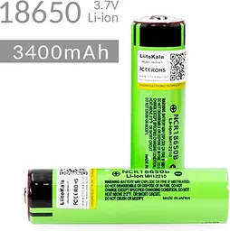 Акумулятор 18650 Li-Ion 3400 мАг (3200-3400 мАг) 3.7V (2.75-4.2V) LiitoKala Green Lii-34B-JT 1 шт. - мініатюра 3