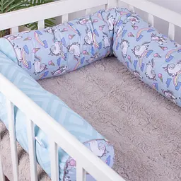 Захисні валики-бортики MirSon Kids Time 18-0006 Rainbow Unicorn, сині, 2 шт. - мініатюра 3