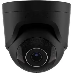 IP-Камера дротова Ajax TurretCam, 8мп, 2.8мм, Poe, True WDR, IP 65, ІЧ 35м, аудіо, кут огляду 100° до 110°, купольна, чорна