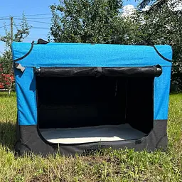 М'яка клітка-переноска для собак Pet Travel II Blue-black - мініатюра 2