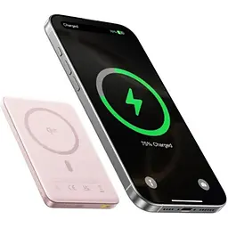 Павербанк Baseus PicoGo Ultra-Slim Qi2 Pink 10 000 mAh / 27 Вт (E0027202) - мініатюра 4
