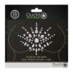 Наклейки на соски Ouch! by Shots Body Jewelry Stickers - Chest - мініатюра 3