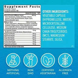 Травні ферменти та швидкодіючі пробіотики Zenwise Digestive Enzymes with Probiotics 100 капсул - мініатюра 2