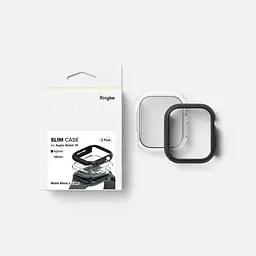 Чохол Ringke Slim 2 шт. Clear/Matte Black для Apple Watch 10 (42мм) - мініатюра 3