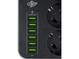 Мережевий фільтр-подовжувач Logicpower Black 2 м (F24U6) - мініатюра 5