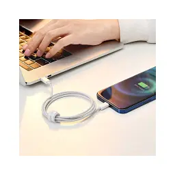 Дата кабель USB 2.0 AM to Lightning 1.0m 2.4A white Baseus (CALYS-A02) - миниатюра 5