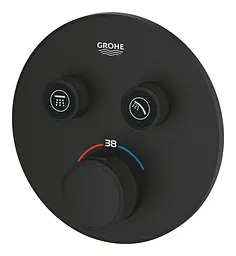 Термостат прихованого монтажу з двома кнопками керування Grohe Grohtherm SmartControl 29507KF0, Чорний матовий - мініатюра 4