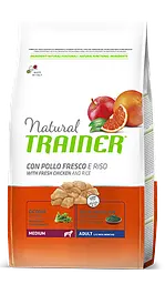 Сухий корм Trainer Natural Adult Medium Con Pollo Fresco, Riso & Aloe Vera для собак середніх порід 3 кг