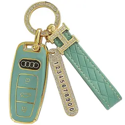 Чохол ключа №2 Audi сірий+ремінець+картка для номера